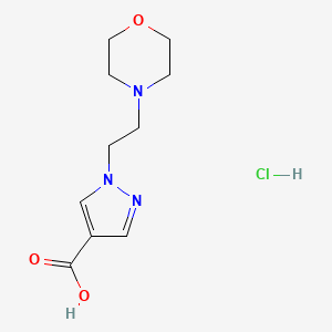 molecular formula C10H16ClN3O3 B1442869 1-[2-(morpholin-4-yl)ethyl]-1H-pyrazole-4-carboxylic acid hydrochloride CAS No. 1311313-83-3