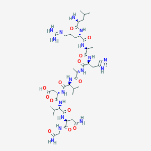 molecular formula C44H75N17O13 B144288 Cadherin Peptide, avian CAS No. 127650-08-2