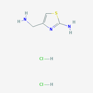 molecular formula C4H9Cl2N3S B1442882 4-(Aminomethyl)-1,3-thiazol-2-amine dihydrochloride CAS No. 89363-94-0