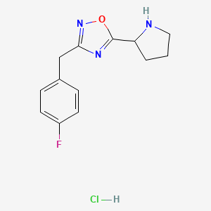 3-[(4-Fluorophenyl)methyl]-5-(pyrrolidin-2-yl)-1,2,4-oxadiazole hydrochloride