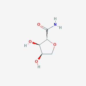 molecular formula C5H9NO4 B144289 (2R,3R,4R)-3,4-Dihydroxyoxolane-2-carboxamide CAS No. 134958-98-8