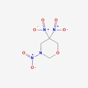 molecular formula C4H6N4O7 B14429030 3,5,5-Trinitro-1,3-oxazinane CAS No. 81340-13-8