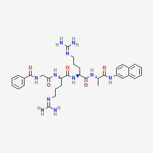 molecular formula C34H45N11O5 B14429176 N-Benzoylglycyl-N~5~-(diaminomethylidene)-L-ornithyl-N~5~-(diaminomethylidene)-L-ornithyl-N-naphthalen-2-yl-L-alaninamide CAS No. 78496-79-4