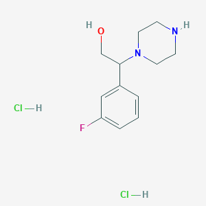 2-(3-Fluorophenyl)-2-(piperazin-1-yl)ethan-1-ol dihydrochloride