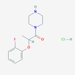 molecular formula C13H18ClFN2O2 B1442921 2-(2-氟苯氧基)-1-(哌嗪-1-基)丙酮盐酸盐 CAS No. 1334148-33-2