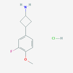 molecular formula C11H15ClFNO B1442922 3-(3-Fluoro-4-methoxyphenyl)cyclobutan-1-amine hydrochloride CAS No. 1807939-97-4