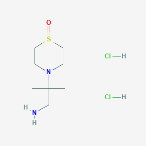 molecular formula C8H20Cl2N2OS B1442927 4-(1-Amino-2-methylpropan-2-yl)-1lambda4-thiomorpholin-1-one dihydrochloride CAS No. 1311316-83-2