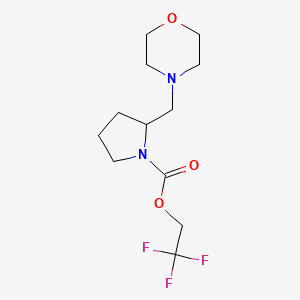 molecular formula C12H19F3N2O3 B1442931 2,2,2-Trifluoroethyl 2-(morpholin-4-ylmethyl)pyrrolidine-1-carboxylate CAS No. 1306605-24-2
