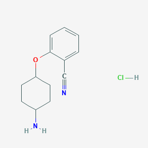 molecular formula C13H17ClN2O B1442935 盐酸2-[(4-氨基环己基)氧基]苯甲腈 CAS No. 1311317-44-8