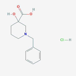 molecular formula C13H18ClNO3 B1442943 1-Benzyl-3-hydroxypiperidine-3-carboxylic acid hydrochloride CAS No. 112197-87-2