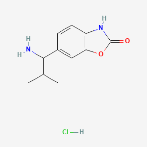 molecular formula C11H15ClN2O2 B1442961 6-(1-Amino-2-methylpropyl)-2,3-dihydro-1,3-benzoxazol-2-one hydrochloride CAS No. 1311315-61-3