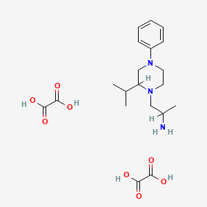 molecular formula C20H31N3O8 B14430229 oxalic acid;1-(4-phenyl-2-propan-2-ylpiperazin-1-yl)propan-2-amine CAS No. 77562-86-8