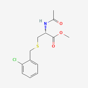 molecular formula C13H16ClNO3S B14430493 L-Cysteine, N-acetyl-S-((2-chlorophenyl)methyl)-, methyl ester CAS No. 82273-17-4