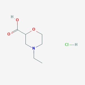 molecular formula C7H14ClNO3 B1443052 4-Ethylmorpholine-2-carboxylic acid hydrochloride CAS No. 1354952-17-2
