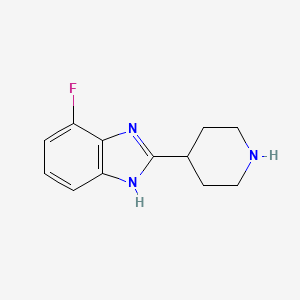 molecular formula C12H14FN3 B1443053 4-fluoro-2-(piperidin-4-yl)-1H-1,3-benzodiazole CAS No. 1184760-94-8