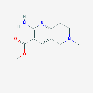 molecular formula C12H17N3O2 B1443059 Ethyl 2-amino-6-methyl-5,6,7,8-tetrahydro-1,6-naphthyridine-3-carboxylate CAS No. 260247-85-6
