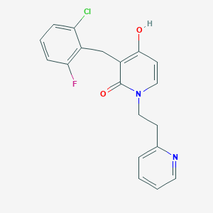 molecular formula C19H16ClFN2O2 B1443061 3-(2-chloro-6-fluorobenzyl)-4-hydroxy-1-[2-(2-pyridinyl)ethyl]-2(1H)-pyridinone CAS No. 477860-56-3