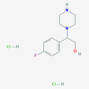molecular formula C12H19Cl2FN2O B1443062 2-(4-Fluorophenyl)-2-(piperazin-1-yl)ethan-1-ol dihydrochloride CAS No. 1311318-01-0