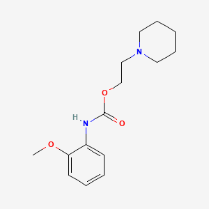 molecular formula C15H22N2O3 B14430624 Carbamic acid, (2-methoxyphenyl)-, 2-(1-piperidinyl)ethyl ester CAS No. 76875-80-4