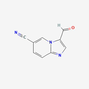 molecular formula C9H5N3O B1443079 3-Formylimidazo[1,2-a]pyridine-6-carbonitrile CAS No. 1019019-92-1