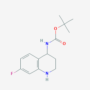 molecular formula C14H19FN2O2 B1443080 tert-butyl N-(7-fluoro-1,2,3,4-tetrahydroquinolin-4-yl)carbamate CAS No. 1315367-55-5