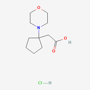 molecular formula C11H20ClNO3 B1443081 2-[1-(Morpholin-4-yl)cyclopentyl]acetic acid hydrochloride CAS No. 1315366-16-5