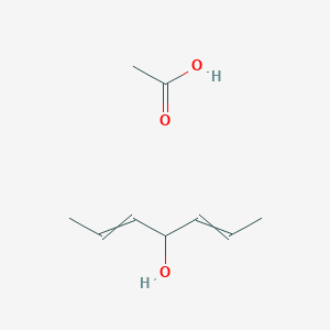 molecular formula C9H16O3 B14430846 Acetic acid--hepta-2,5-dien-4-ol (1/1) CAS No. 80639-23-2