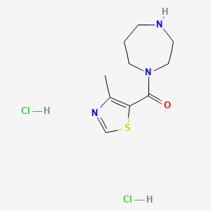 molecular formula C10H17Cl2N3OS B1443087 1-(4-Methyl-1,3-thiazole-5-carbonyl)-1,4-diazepane dihydrochloride CAS No. 1306606-53-0