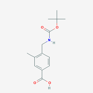 molecular formula C14H19NO4 B1443097 4-((Tert-butoxycarbonylamino)methyl)-3-methylbenzoic acid CAS No. 877858-16-7