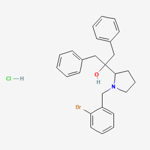 molecular formula C26H29BrClNO B14430993 alpha,alpha-Bis(phenylmethyl)-1-((bromophenyl)methyl)-2-pyrrolidinemethanol hydrochloride CAS No. 79808-79-0
