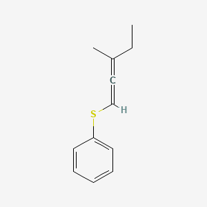molecular formula C12H14S B14431044 Benzene, [(3-methyl-1,2-pentadienyl)thio]- CAS No. 77084-85-6