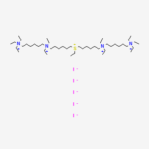 molecular formula C46H103I5N4S B14431083 Ammonium, 7,7,14,21,21-pentaethyl-7,21-diazonia-14-thioniaheptacosylenebis(triethyl-, pentaiodide CAS No. 77967-19-2