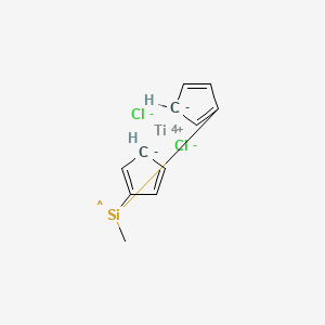 molecular formula C11H11Cl2SiTi B14431090 Dichloro(methylsilylenedi-pi-cylcopentadienyl)titanium CAS No. 79269-75-3