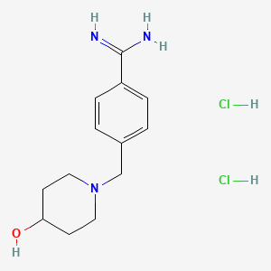 molecular formula C13H21Cl2N3O B1443131 4-[(4-Hydroxypiperidin-1-yl)methyl]benzene-1-carboximidamide dihydrochloride CAS No. 1269152-02-4