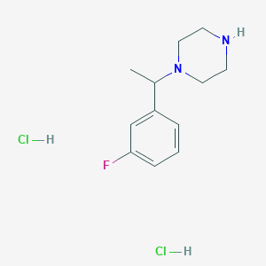 molecular formula C12H19Cl2FN2 B1443132 1-[1-(3-Fluorophenyl)ethyl]piperazine dihydrochloride CAS No. 1258650-67-7