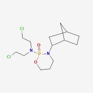 molecular formula C14H25Cl2N2O2P B14431364 Tetrahydro-2-(bis(2-chloroethyl)amino)-3-(2-norbornanyl)-2H-1,3,2-oxazaphosphorine 2-oxide CAS No. 78220-05-0
