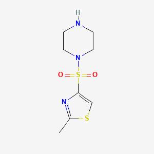 molecular formula C8H13N3O2S2 B1443137 1-[(2-甲基-1,3-噻唑-4-基)磺酰基]哌嗪 CAS No. 1258826-79-7