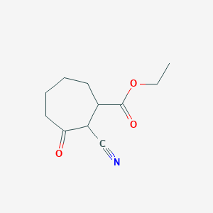 molecular formula C11H15NO3 B14431475 Ethyl 2-cyano-3-oxocycloheptane-1-carboxylate CAS No. 81143-50-2