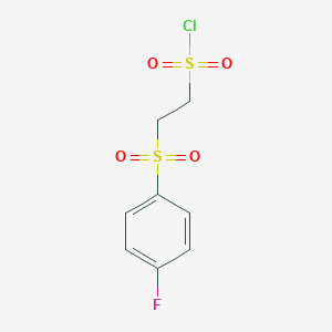 molecular formula C8H8ClFO4S2 B1443152 2-(4-Fluorobenzenesulfonyl)ethane-1-sulfonyl chloride CAS No. 1354951-80-6