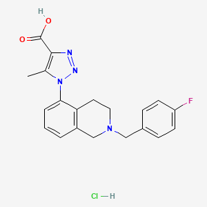 molecular formula C20H20ClFN4O2 B1443154 1-{2-[(4-fluorophenyl)methyl]-1,2,3,4-tetrahydroisoquinolin-5-yl}-5-methyl-1H-1,2,3-triazole-4-carboxylic acid hydrochloride CAS No. 1306607-19-1