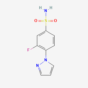 3-fluoro-4-(1H-pyrazol-1-yl)benzene-1-sulfonamide