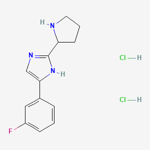 molecular formula C13H16Cl2FN3 B1443160 4-(3-fluorophenyl)-2-(pyrrolidin-2-yl)-1H-imidazole dihydrochloride CAS No. 1334147-76-0