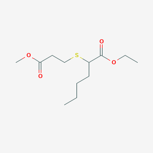 molecular formula C12H22O4S B14431657 Ethyl 2-[(3-methoxy-3-oxopropyl)sulfanyl]hexanoate CAS No. 81741-87-9