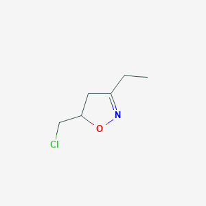 molecular formula C6H10ClNO B1443166 5-(Chloromethyl)-3-ethyl-4,5-dihydro-1,2-oxazole CAS No. 1311317-47-1