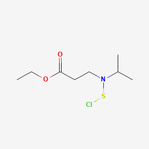 molecular formula C8H16ClNO2S B14431700 beta-Alanine, N-(chlorothio)-N-(1-methylethyl)-, ethyl ester CAS No. 83129-89-9