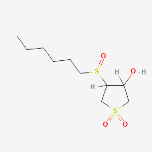 molecular formula C10H20O4S2 B14431759 Tetrahydro-4-(hexylsulfinyl)-3-thiophenol 1,1-dioxide CAS No. 79355-78-5