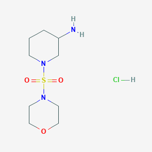 molecular formula C9H20ClN3O3S B1443177 1-(Morpholine-4-sulfonyl)piperidin-3-amine hydrochloride CAS No. 1315365-90-2