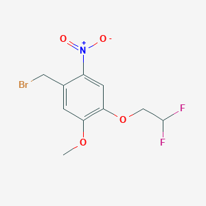 molecular formula C10H10BrF2NO4 B1443181 1-(Bromomethyl)-4-(2,2-difluoroethoxy)-5-methoxy-2-nitrobenzene CAS No. 1184388-87-1