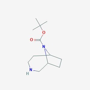 molecular formula C12H22N2O2 B1443183 Tert-butyl 3,9-diazabicyclo[4.2.1]nonane-9-carboxylate CAS No. 1251015-63-0