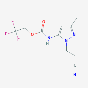 2,2,2-trifluoroethyl N-[1-(2-cyanoethyl)-3-methyl-1H-pyrazol-5-yl]carbamate